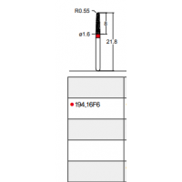 Osung Laminate/ Labial Reduction Chamfer (Taper) FG Shank 194-16F6 Fine Grit Diamond Bur 5/PK