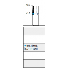 Osung Laminate/ Labial Reduction Chamfer (Taper) FG Shank 194-16M1S (197TR-S21) Medium Grit Diamond Bur 5/PK