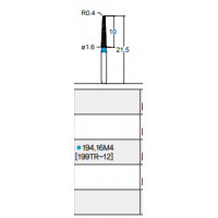 Osung Laminate/ Labial Reduction Chamfer (Taper) FG Shank 194-16M4 (199TR-12) Medium Grit Diamond Bur 5/PK
