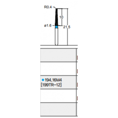 Osung Laminate/ Labial Reduction Chamfer (Taper) FG Shank 194-16M4 (199TR-12) Medium Grit Diamond Bur 5/PK