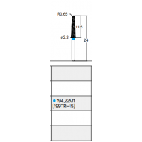 Osung Crown Anterior/ Labial, Axial, Lingual Axial Reduction and Margin Chamfer (Taper) FG Shank 194-22M1 (199TR-15) Medium Grit Diamond Bur 5/PK