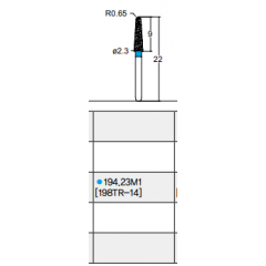 Osung Crown Posterior/ Labial, Axial, Lingual Axial Reduction and Margin Chamfer (Taper) FG Shank 194-23M1 (198TR-14) Medium Grit Diamond Bur 5/PK