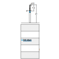 Osung Etcetera Endo Z Bur FG Shank 215-10M1 Medium Grit Diamond Bur 5/PK