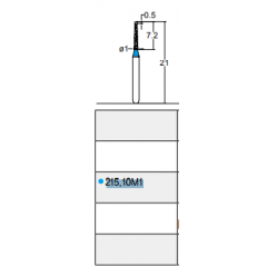 Osung Etcetera Endo Z Bur FG Shank 215-10M1 Medium Grit Diamond Bur 5/PK
