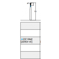 Osung Etcetera Pear FG Shank 237-10M2 (237EX-41) Medium Grit Diamond Bur 5/PK