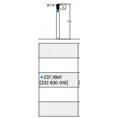 Osung Crown Posterior/ Occlusal Reduction Pear FG Shank 237-16M1 (233 830 016) Medium Grit Diamond Bur 5/PK