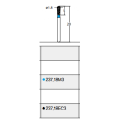 Osung Crown Posterior/ Occlusal Reduction Pear FG Shank 237-18M3 Medium Grit Diamond Bur 5/PK