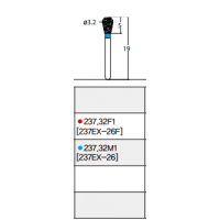 Osung Crown Posterior/ Occlusal Reduction Pear FG Shank 237-32F1 (237EX-26F) Fine Grit Diamond Bur 5/PK