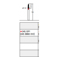 Osung Crown Posterior/ Labial, Axial, Lingual Axial Reduction and Margin Knife Edge FG Shank 245-12F1 (245 8860 012) Fine Grit Diamond Bur 5/PK