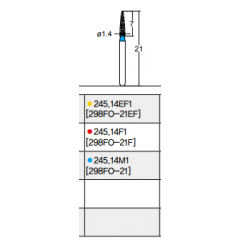 Osung Crown Posterior/ Labial, Axial, Lingual Axial Reduction and Margin Knife Edge FG Shank 245-14F1 (298FO-21F) Fine Grit Diamond Bur 5/PK