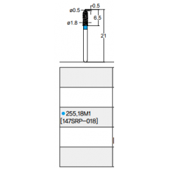 Osung Etcetera Safety/ Gingival FG Shank 255-18M1 (147SRP-018) Medium Grit Diamond Bur 5/PK