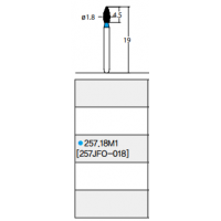 Osung Crown Anterior/ Lingual Reduction Flame FG Shank 257-18M1 (257JFO-018) Medium Grit Diamond Bur 5/PK