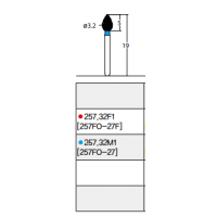 Osung Crown Anterior/ Lingual Reduction Flame FG Shank 257-32F1 (257FO-27F) Fine Grit Diamond Bur 5/PK