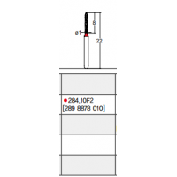 Osung Crown Anterior/ Labial, Axial, Lingual Axial Reduction and Margin Sloped Shoulder (Taper) FG Shank 284-10F2 (289 8878 010) Fine Grit Diamond Bur 5/PK