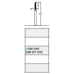 Osung Crown Anterior/ Labial, Axial, Lingual Axial Reduction and Margin Sloped Shoulder (Taper) FG Shank 284-10M1 (288 877 010) Medium Grit Diamond Bur 5/PK