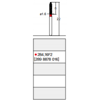 Osung Crown Anterior/ Labial, Axial, Lingual Axial Reduction and Margin Sloped Shoulder (Taper) FG Shank 284-16F2 (289 8878 016) Fine Grit Diamond Bur 5/PK