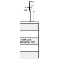 Osung Crown Anterior/ Labial, Axial, Lingual Axial Reduction and Margin Sloped Shoulder (Taper) FG Shank 294-12M5 (299 879K 012) Medium Grit Diamond Bur 5/PK