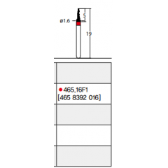 Osung Etcetera Extra Shape FG Shank 465-16F1 (465 8392 016) Fine Grit Diamond Bur 5/PK