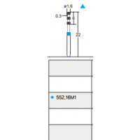 Osung Laminate/ Depth Orientation Knife Edge (Removing Labial Surface Depth 0.3 mm or 0.5 mm Instruction Ditch) FG Shank 552-16M1 Medium Grit 5/PK 