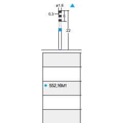 Osung Laminate/ Depth Orientation Knife Edge (Removing Labial Surface Depth 0.3 mm or 0.5 mm Instruction Ditch) FG Shank 552-16M1 Medium Grit 5/PK 