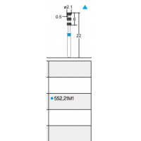 Osung Laminate/ Depth Orientation Knife Edge (Removing Labial Surface Depth 0.3 mm or 0.5 mm Instruction Ditch) FG Shank 552-21M1 Medium Grit 5/PK 