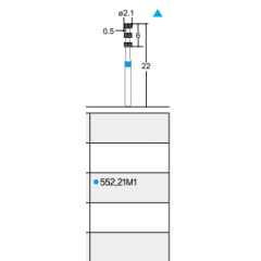 Osung Laminate/ Depth Orientation Knife Edge (Removing Labial Surface Depth 0.3 mm or 0.5 mm Instruction Ditch) FG Shank 552-21M1 Medium Grit 5/PK 