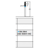 Osung Inlay Flat Round (Taper) FG Shank 584-18M4 (584 959KR 018) Medium Grit Diamond Bur 5/PK