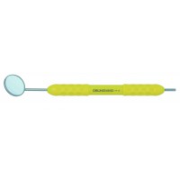 Dental Mirror, Softgrip Handle, Simple Stem, Yellow, 5/pack