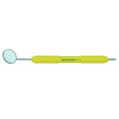 Dental Mirror, Softgrip Handle, Simple Stem, Yellow, 5/pack