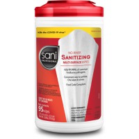 PDI Sani Wipe, Non-Rinse, Food Contact, Hard Surface Sanitizing Wipes "7.75 X 9" 95/CAN