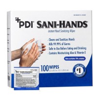PDI Sani-Hands Instant Hand Sanitizing Wipes, 5 x 8, 100/BOX