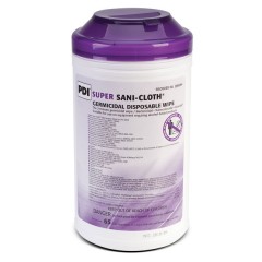 PDI Super Sani-Cloth Germicidal Disposable Wipes - Wipe Size 8"x14" - 65 Wipes Per Container