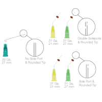 Pacdent OptiProbe Needle Tips with Single Sideport Irrigator Tips, 31 Ga.,21 mm tip length, Yellow, 50/pk