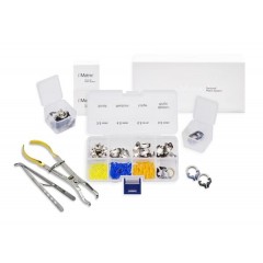 Pacdent iMatrix™ Sectional Matrix System Starter Kit, 1 black standard ring, grey narrow ring, forceps, 35 yellow small wedges, blue medium wedges, orange large wedges, 3.5 mm matrices , 4.5 mm matrices, 5.5 mm matrices, 6.5 mm matrices