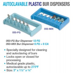  Premium Plus Autoclavable Plastic Bur Dispenser (1 pc) - 6 FG + 6 CA