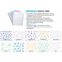  Premium Plus Disposable Dental Patient Bibs (500 pcs) - Leaf Pattern 3