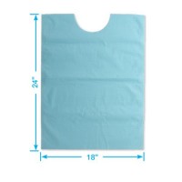  Premium Disposable Prophy Bibs Extra Long, Light Blue (100 pcs)