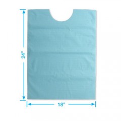  Premium Disposable Prophy Bibs Extra Long, Light Blue (100 pcs)