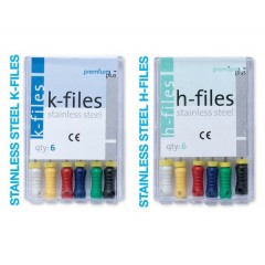  Premium Plus Stainless-steel K-Files (6 pcs), Size #06, 21mm