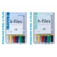  Premium Plus Stainless-steel H-Files (6 pcs), Size #60, 21mm