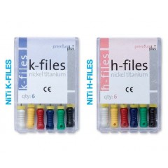  Premium Plus Nickel-Titanium K-Files (6 pcs), Assorted Sizes #15-40, 25 mm