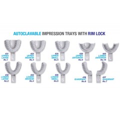  Premium Plus Autoclavable Impression Trays with Rim Lock - Intro Pack