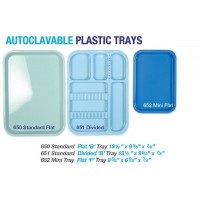  Premium Plus Autoclavable Plastic Tray (1 pc) - Standard B Size, Divided, COLOR MAY VARY