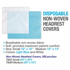  Premium Plus Disposable Non-Woven Headrest Covers (500 pcs) - Small