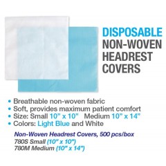  Premium Plus Disposable Non-Woven Headrest Covers (500 pcs) - Medium