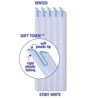 Premium Plus Disposable Soft Touch HVE Oral Evacuators Slotted (Vented) Latex Free (50 pcs) White / Blue