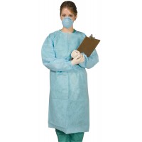 DEFEND Disposable Tie-Back Protective Gown-Medium 40" Length, 10/bag