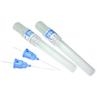 DEFEND 27GA Long Yellow Plastic Hub/Self-Threading Dental Needles 100/box