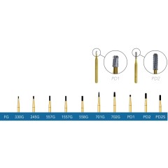 PacDent Crown Cutting Burs - Comparable to GW2 (SSWhite®), 10 pcs. per package