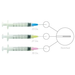 PacDent Endo Irrigation Combo Kit- 100 -27 Ga., yellow tips & 3 cc syringes